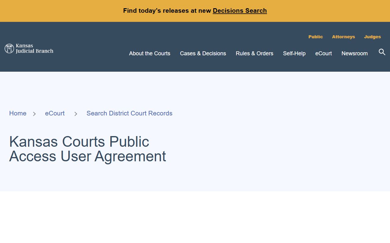 Kiowa County court records public access user agreement