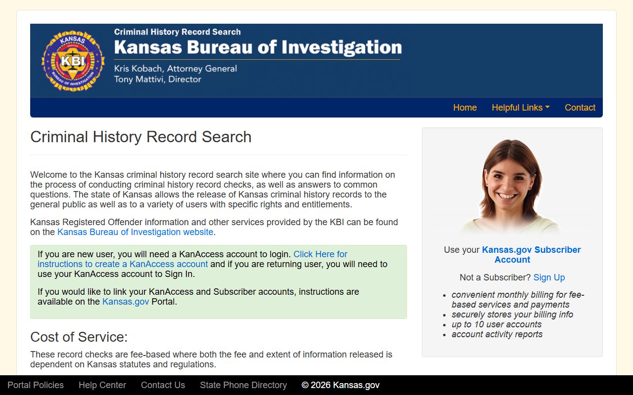 Kiowa County criminal court records KBI criminal history search source