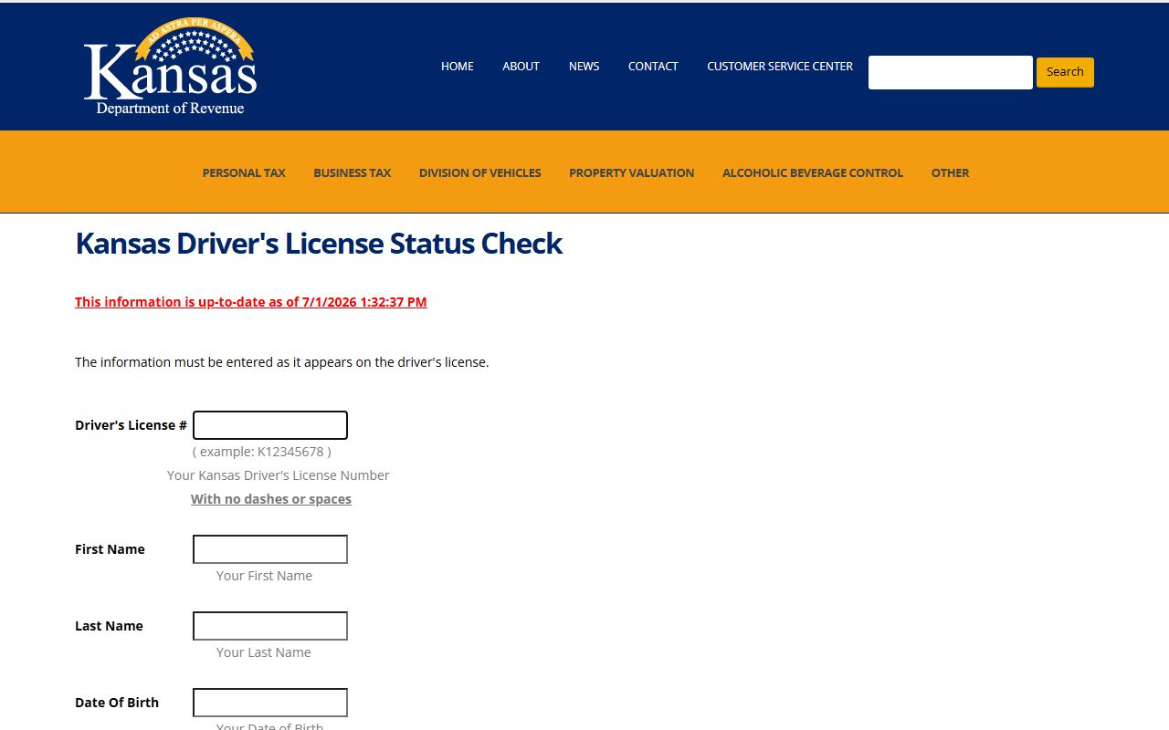 Kiowa County traffic court records Kansas driver license status check